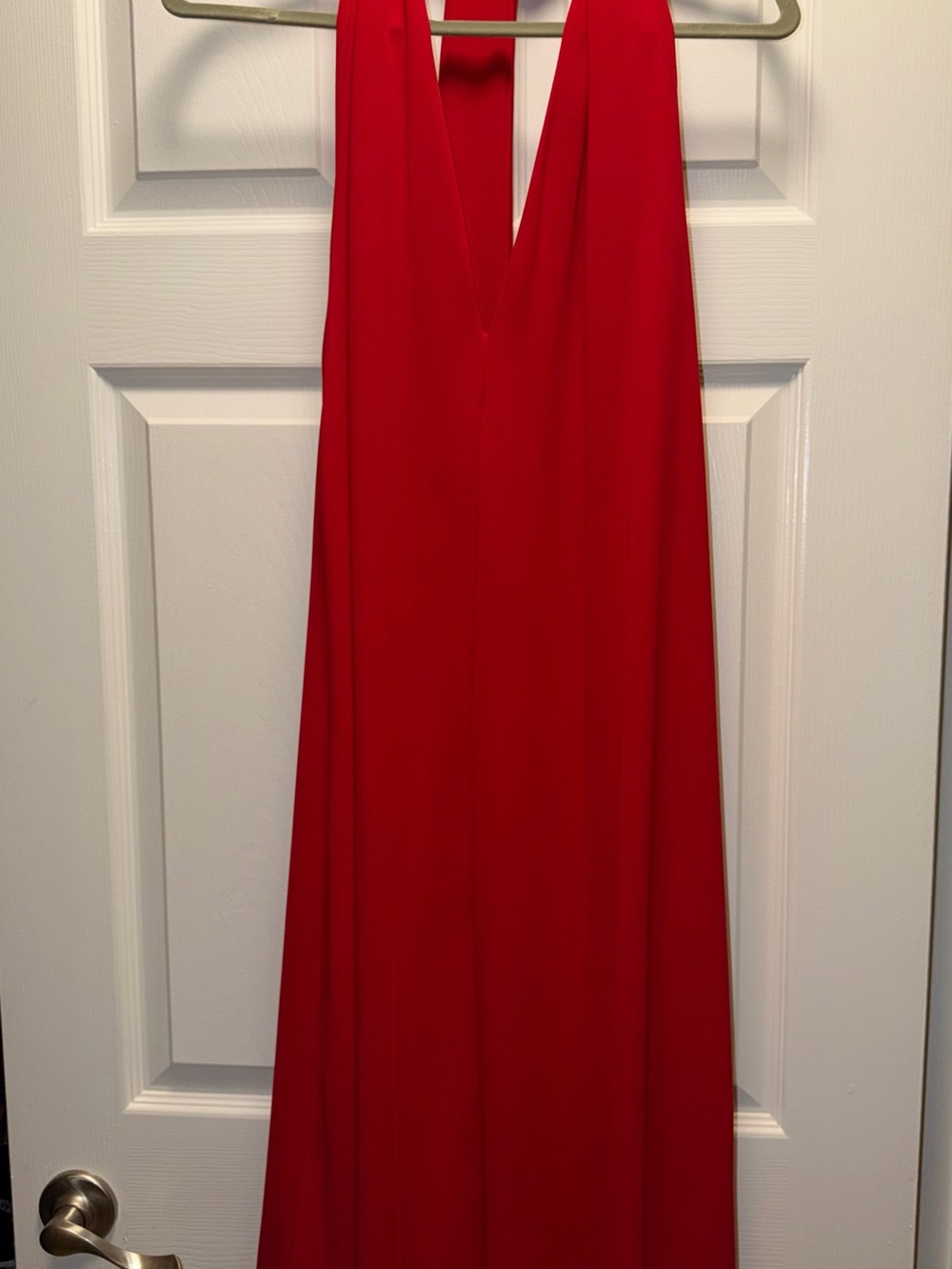 Zara Red Backless V-Neck Maxi Dress